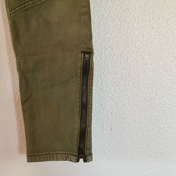 Urban Outfitters BDG Moto Style Olive Green Ankle Zip Skinny Jeans - Picture 6 of 8